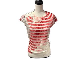 INC sweater and mesh Cap Sleeve Tee